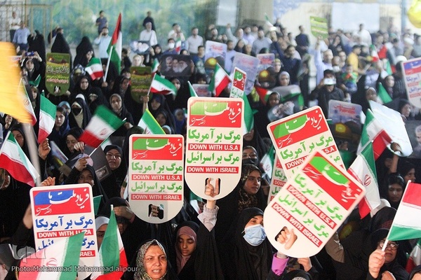 تجمع مردم اهواز در حمایت از جبهه مقاومت