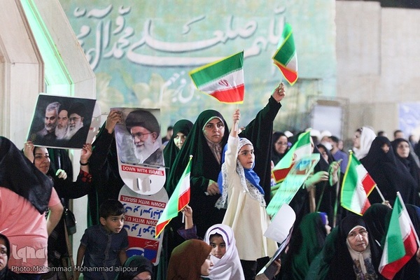 تجمع مردم اهواز در حمایت از جبهه مقاومت