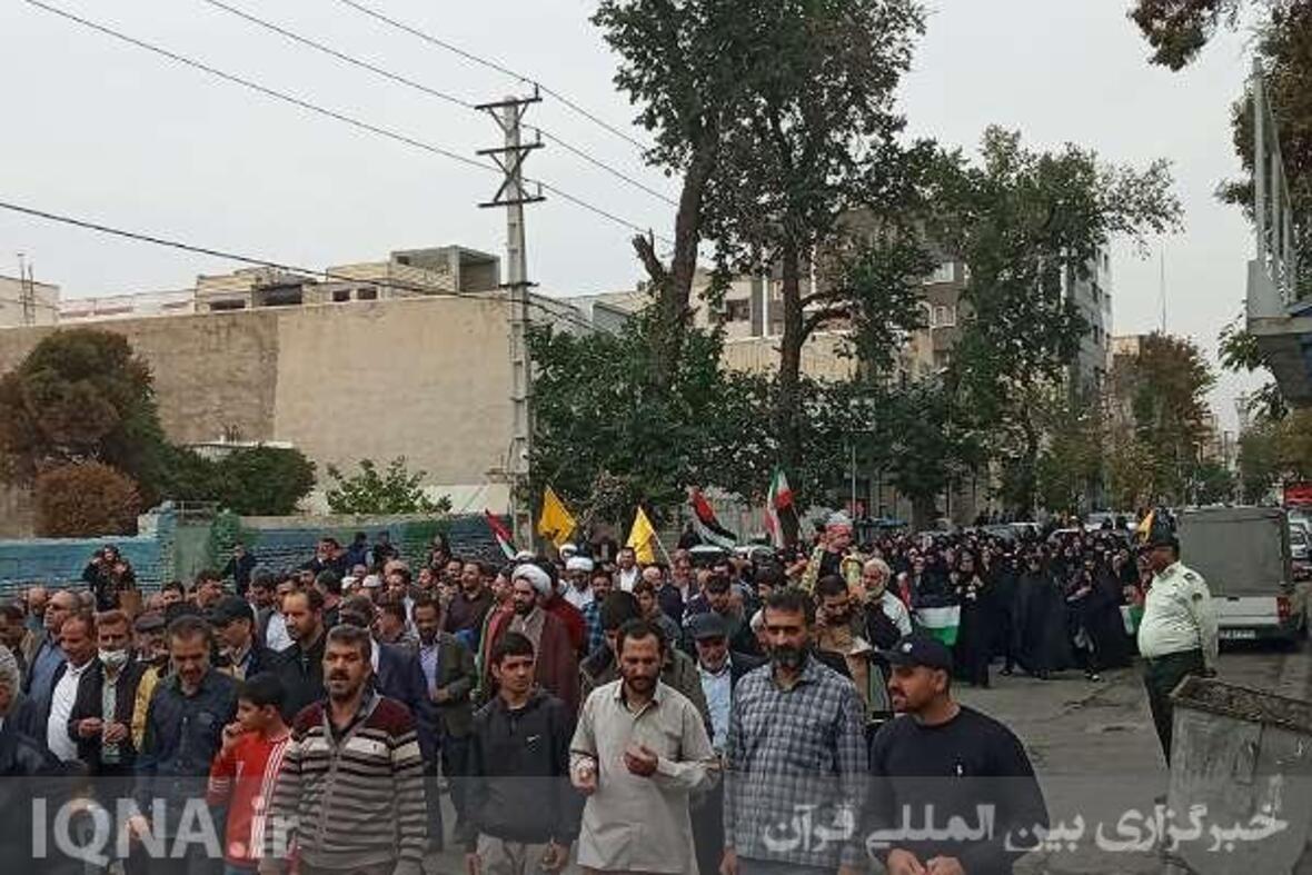 راهپیمایی مردم کمالشهر در حمایت ملت فلسطین