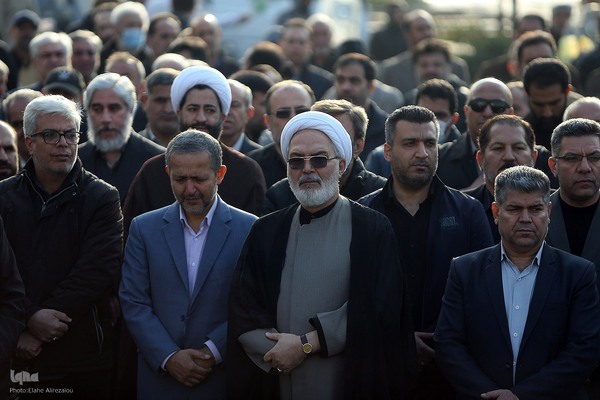 آیین تشییع و تدفین شهید گمنام در وزارت فرهنگ و ارشاد اسلامی