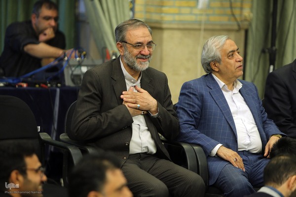 محمدحسین سبزعلی و سیدعلی سرابی در هجدهمین جلسه تلاوت و استماع قرآن کریم