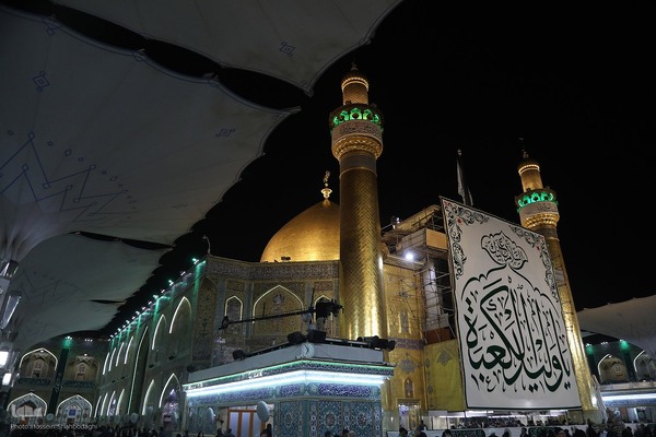 حرم امیرالمومنین علی(ع) در شب ولادت آن حضرت