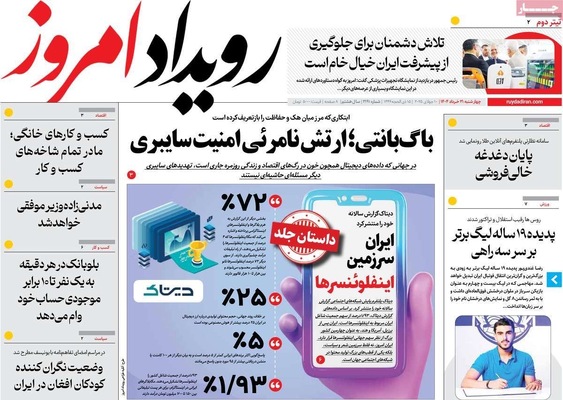 صفحه نخست روزنامه‌های چهار‌شنبه ۲۱ خرداد ۱۴۰۴