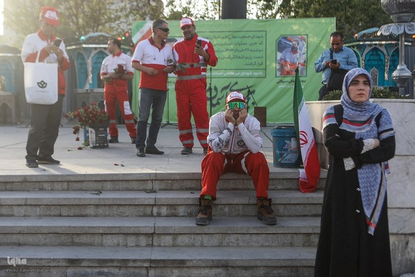 گلباران آمبولانس هدف‌قرارگرفته شده توسط رژیم صهیونیستی در میدان هفت‌تیر