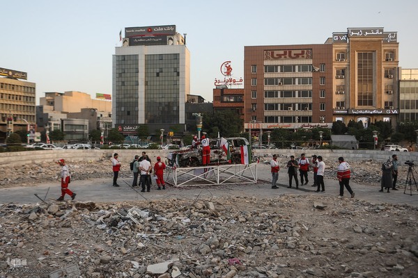 گلباران آمبولانس هدف‌قرارگرفته شده توسط رژیم صهیونیستی در میدان هفت‌تیر