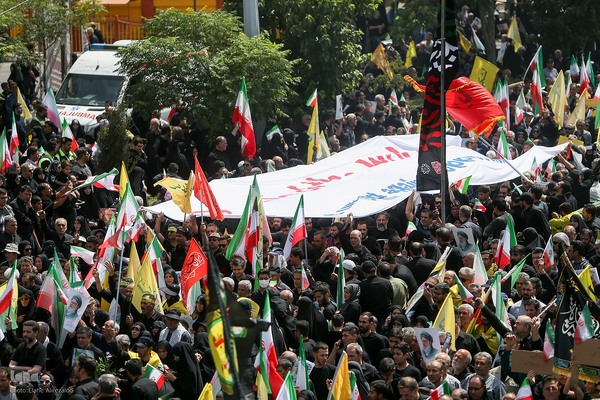 تشییع پیکر ۶۰ شهید اقتدار در تهران