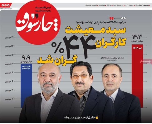 صفحه نخست روزنامه‌های سه‌شنبه ۲۱ مرداد ۱۴۰۴