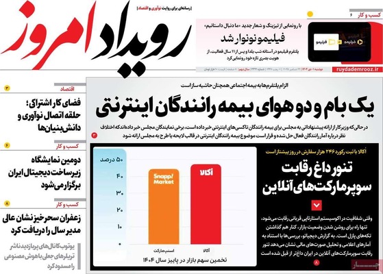 صفحه نخست روزنامه‌های ‌دوشنبه ۱ دی ۱۴۰۴